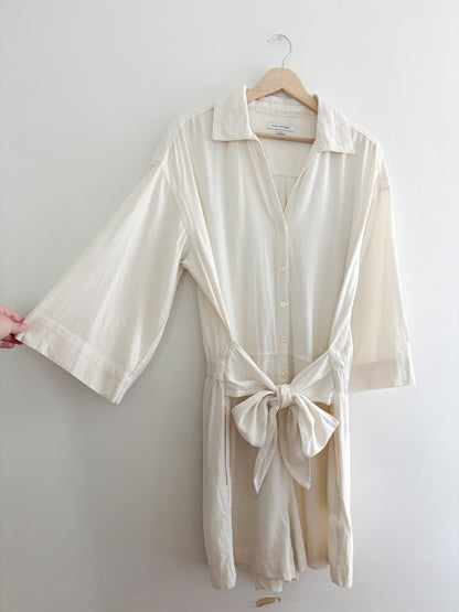Free Assembly Linen Blend Romper (L)