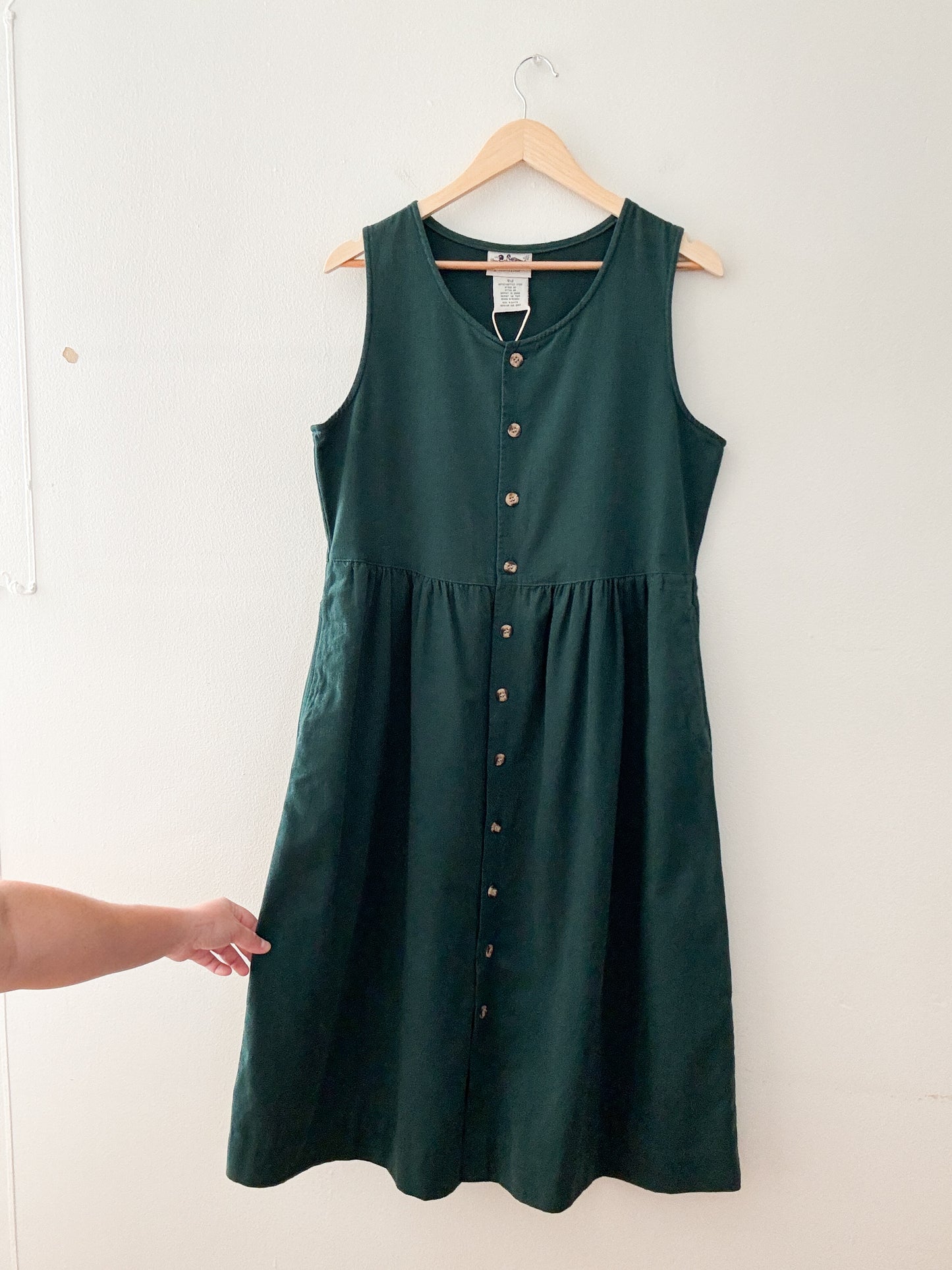Vintage Green Button Down Dress (S)