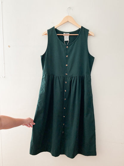Vintage Green Button Down Dress (S)