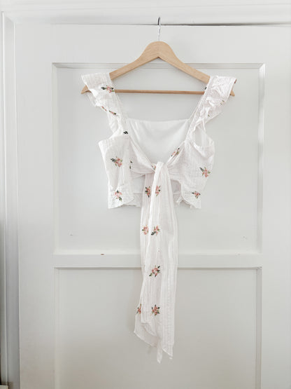 Floral Ruffle Crop Top (XS/S)