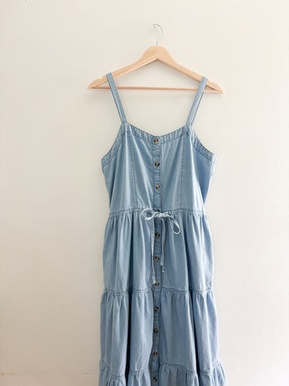 Tiered Chambray Dress (M)