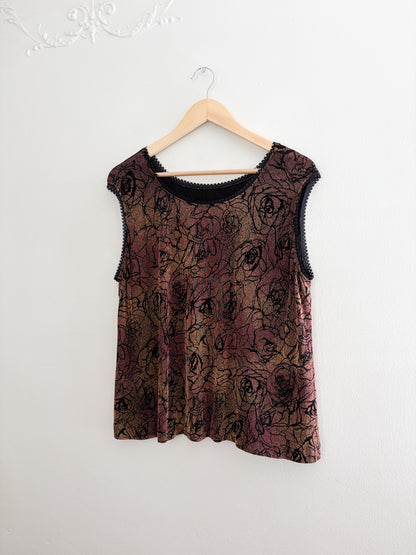Vintage Floral Flowy Top (XL/XXL)