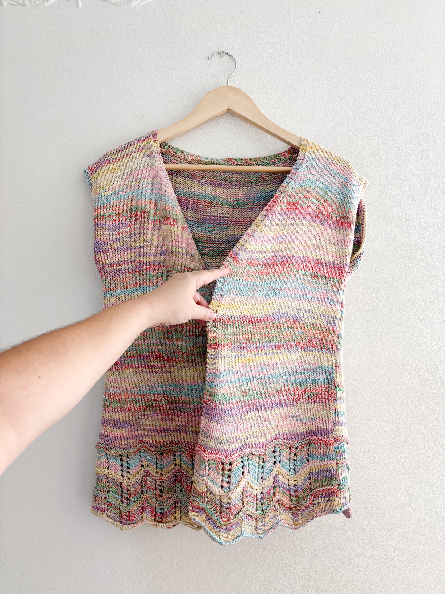Handmade Colorful Knit Vest (S/M)