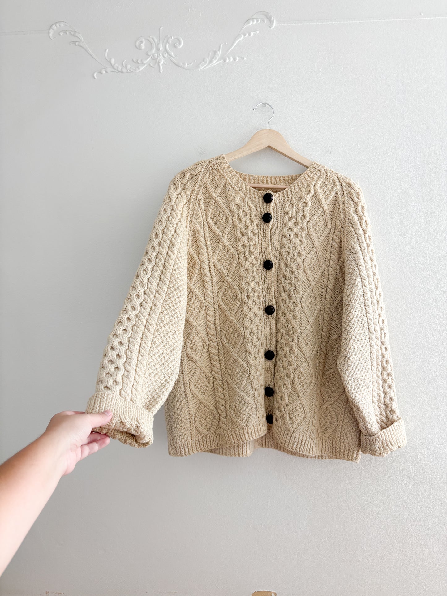 Vintage Hand Knit Wool Cardigan