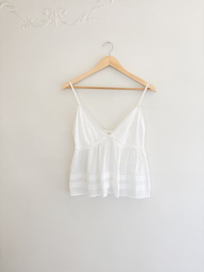 NWT White Babydoll Tank Top (M)