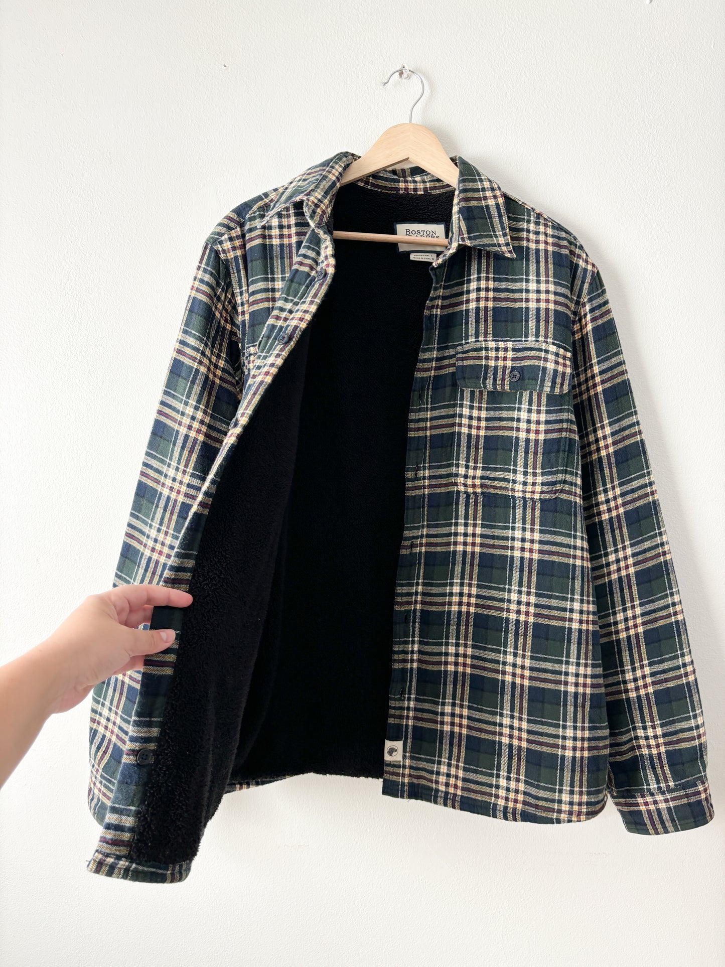 Boston Trader Plaid Sherpa Lined Flannel
