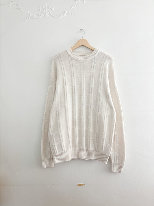 Vintage Woven Patterned Sweater (XL)