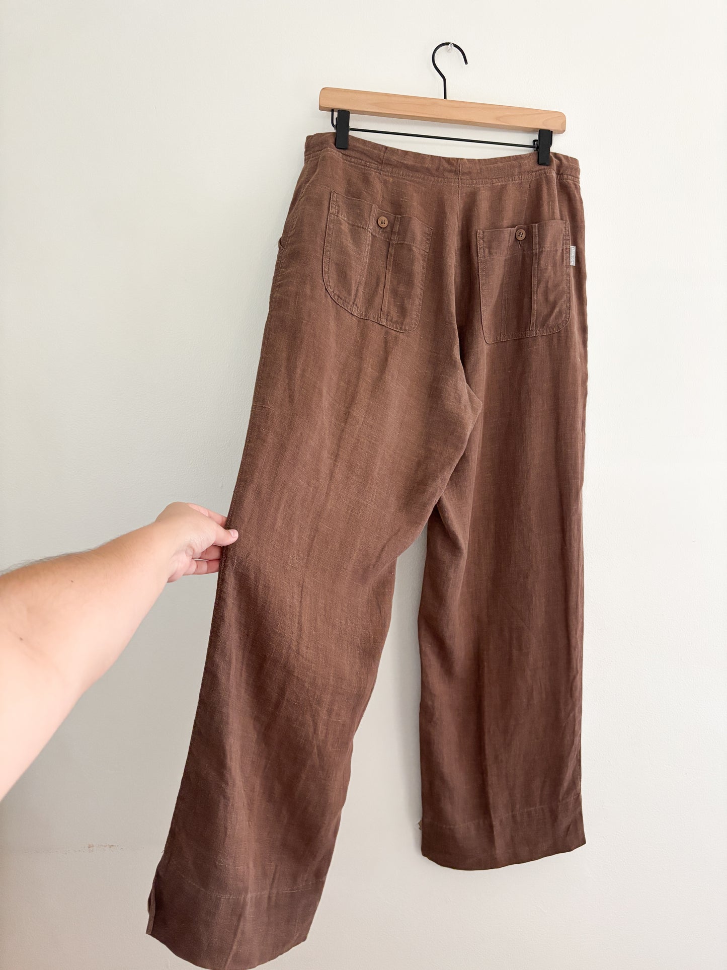 Vintage Brown Linen Pants (30/31”)