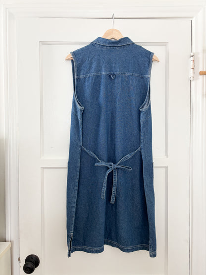 Vintage Collared Denim Dress (L)