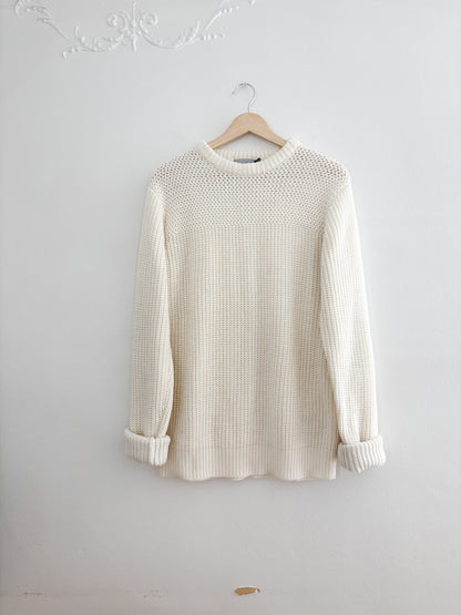 Vintage Cream Knit Sweater (L)