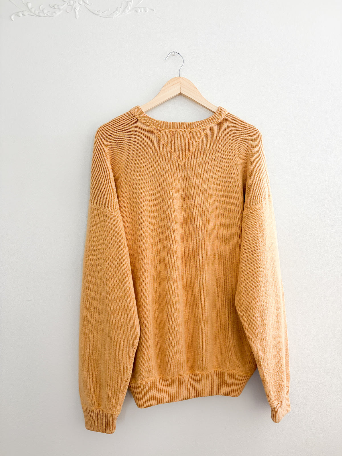 Vintage Mustard Yellow Cotton Knit (L)