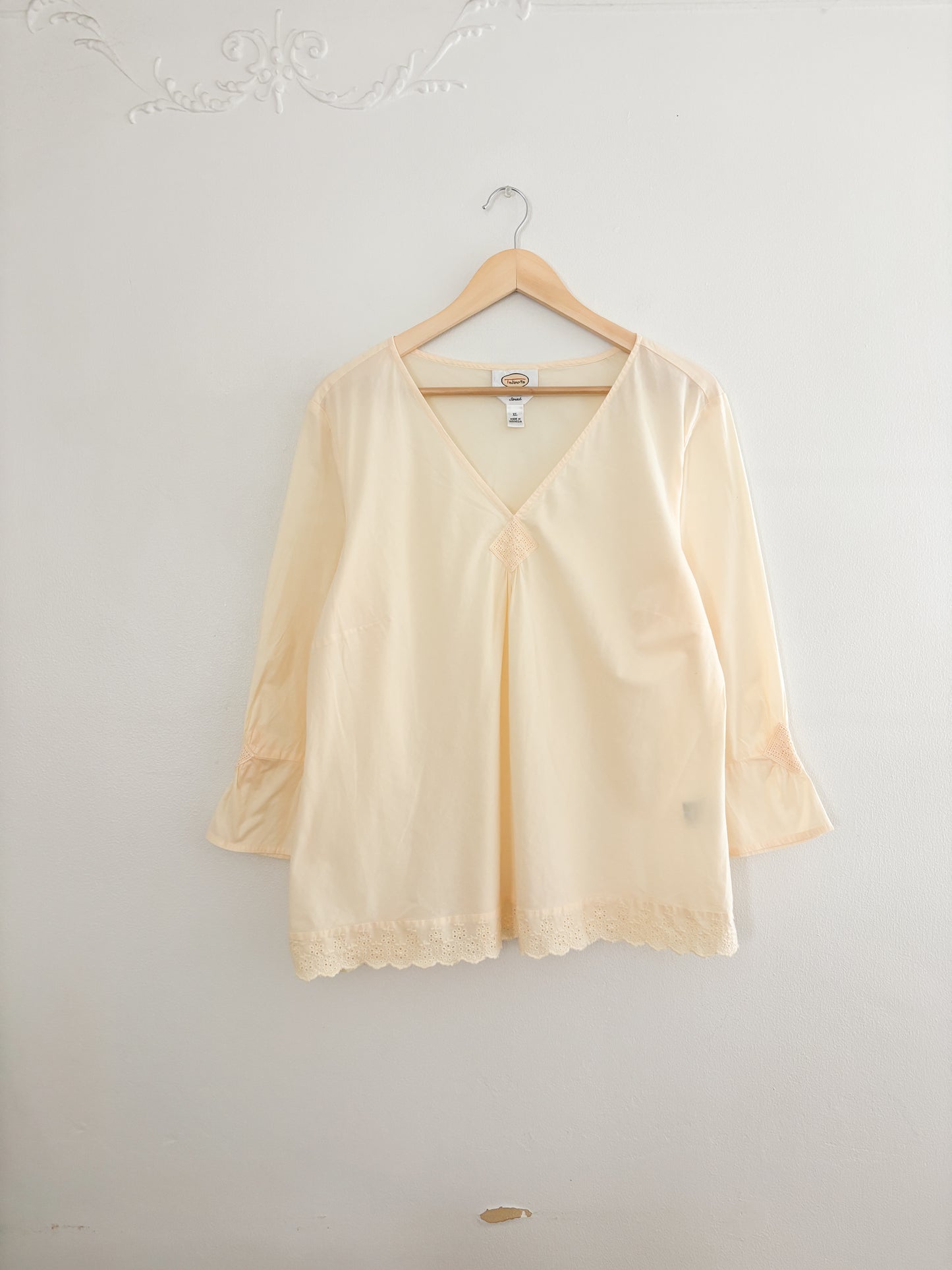 Vintage Talbots Butter Yellow Blouse (XL)