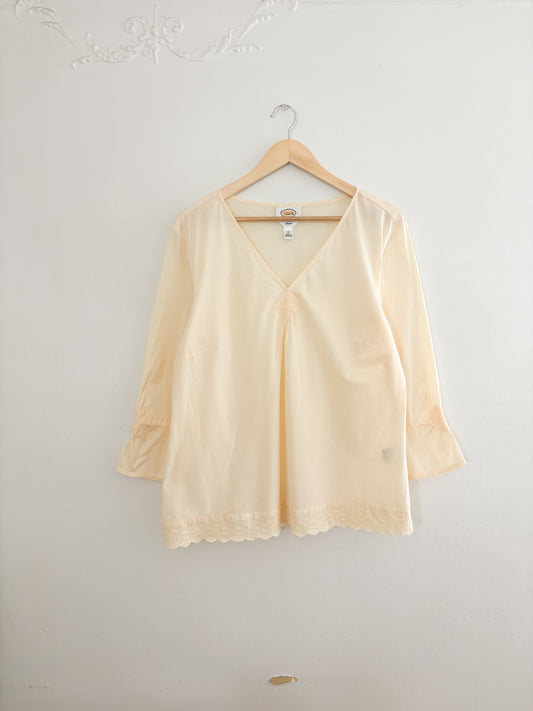 Vintage Talbots Butter Yellow Blouse (XL)