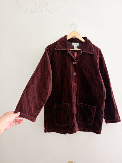 Vintage Quilted Maroon Jacket (M)