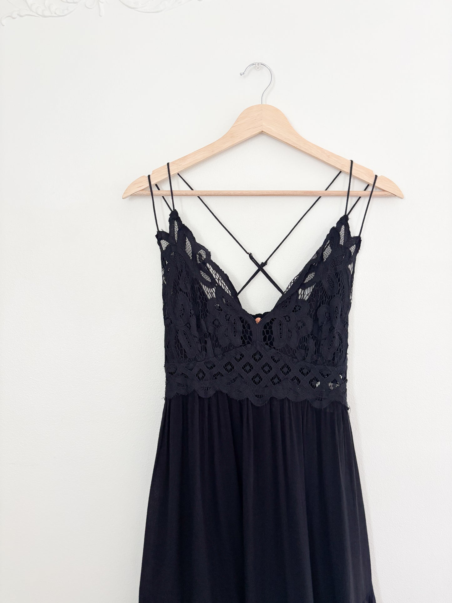 NWT Free People Black Adella Dress (M)