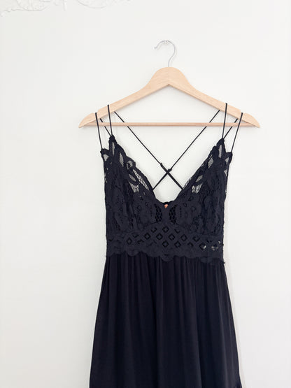 NWT Free People Black Adella Dress (M)