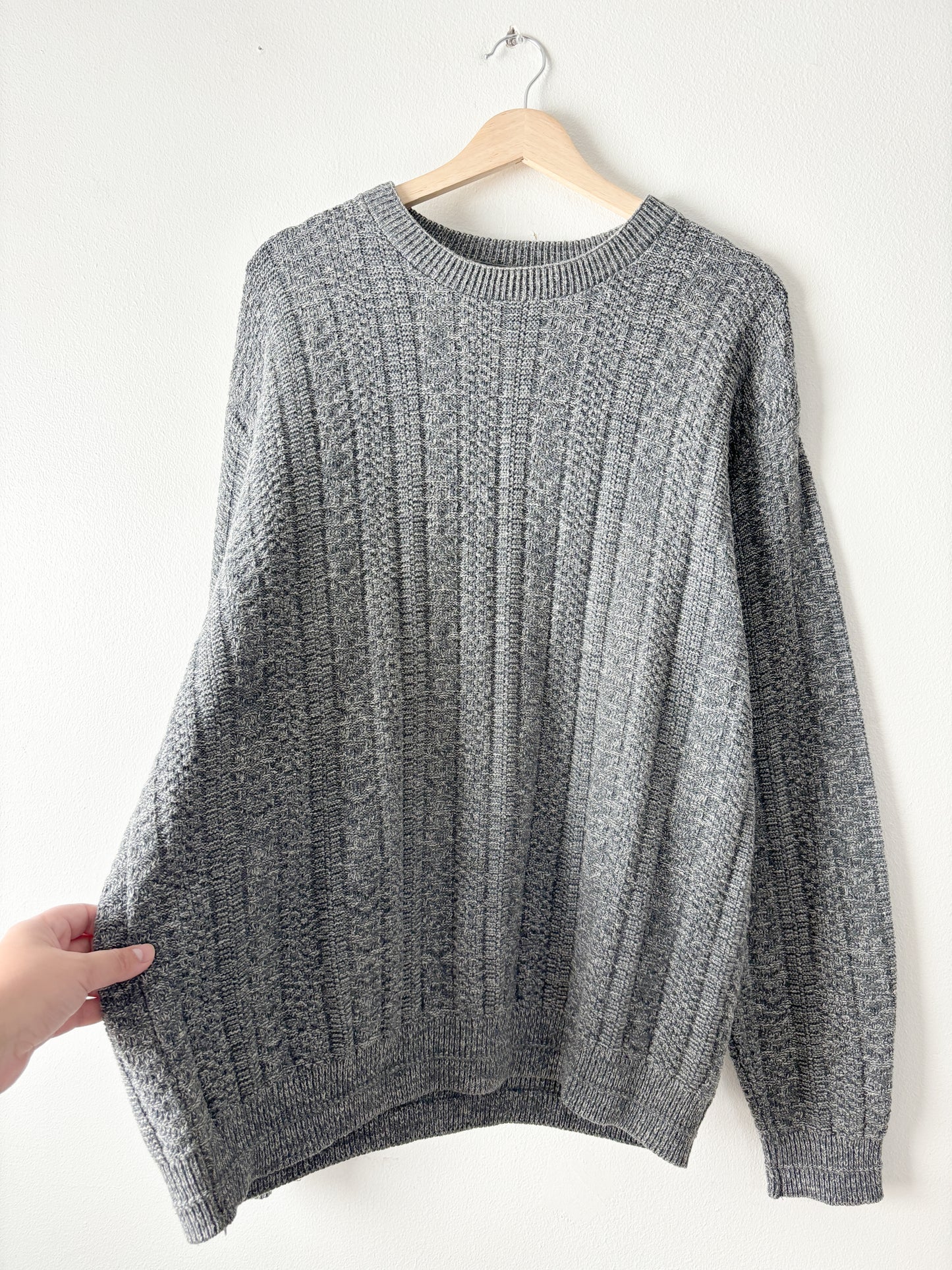 Haggar Blue Grey Marled Sweater