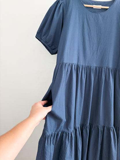 Planner Navy Tiered Dress (S/M)