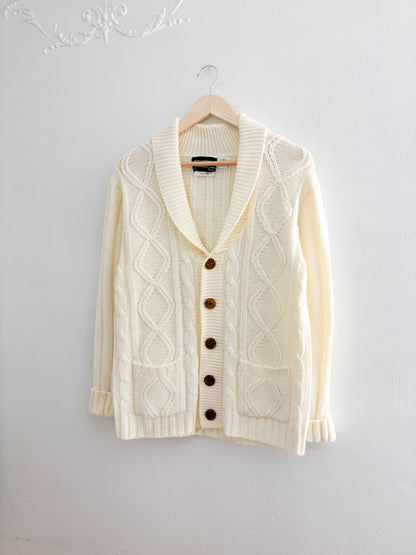 Vintage Cableknit Cardigan (M)