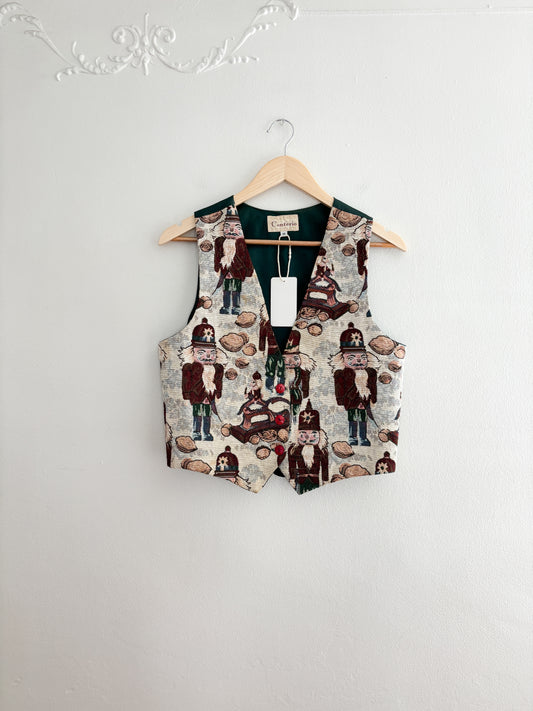Vintage Nutcracker Green Tapestry Vest (M)
