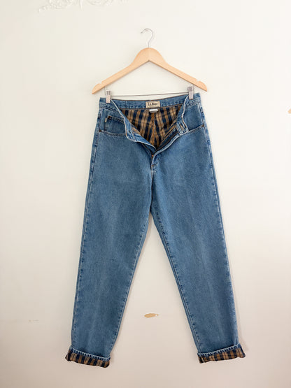 Vintage LL Bean Flannel Lined Jeans (30/31”)
