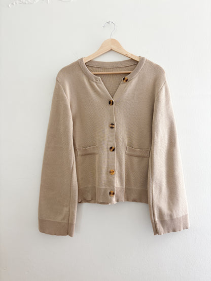 Neutral Cardigan Sweater (S/M)