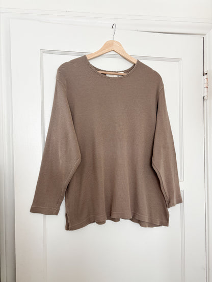 Vintage Liz Claiborne Ribbed Long Sleeve — Brown (L/XL)