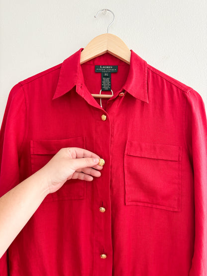 Vintage Ralph Lauren Linen Button Up (S)