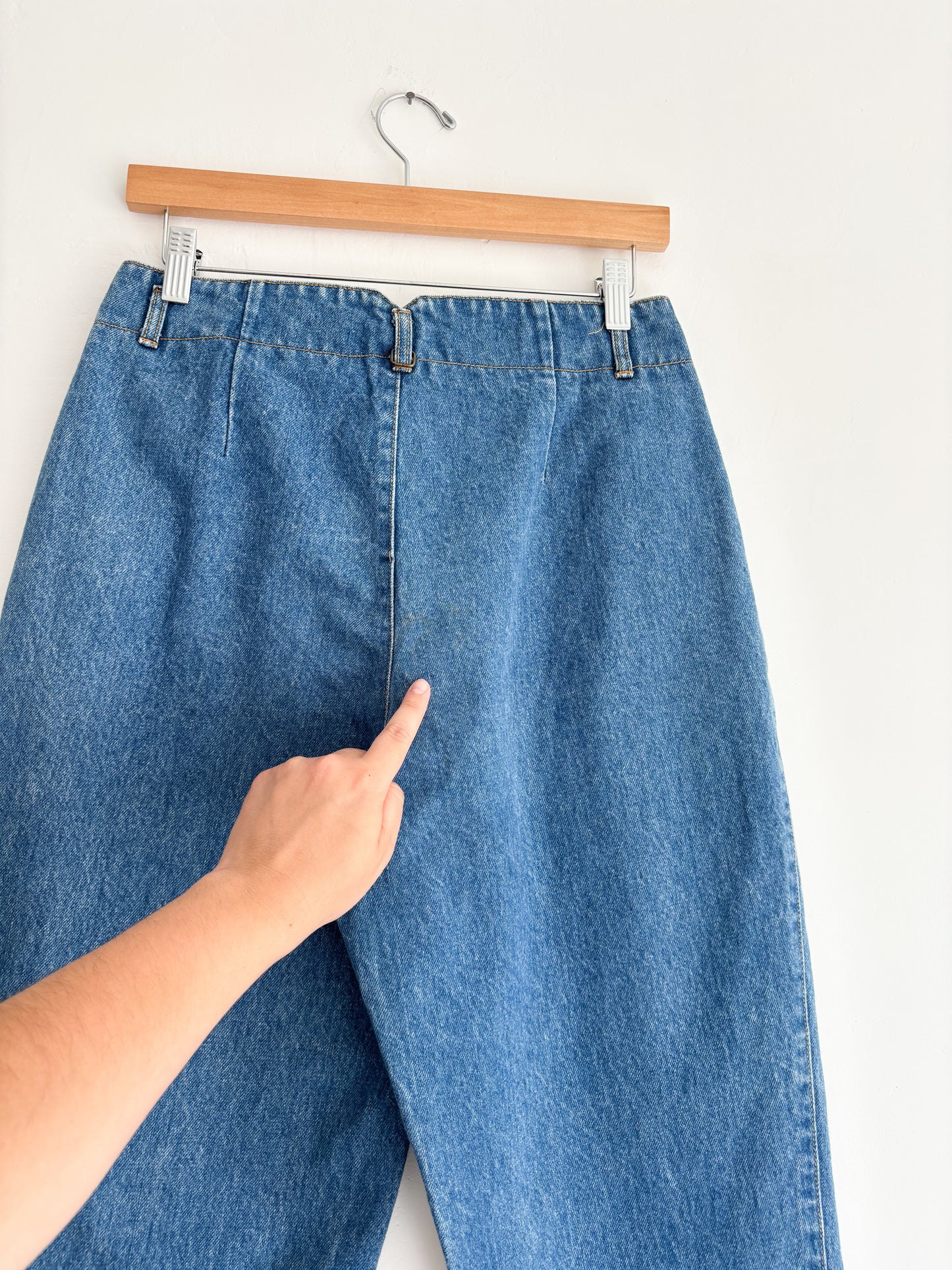 Vintage Plaid Denim Jeans (27/28”)