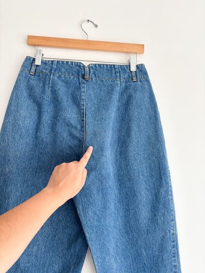 Vintage Plaid Denim Jeans (27/28”)