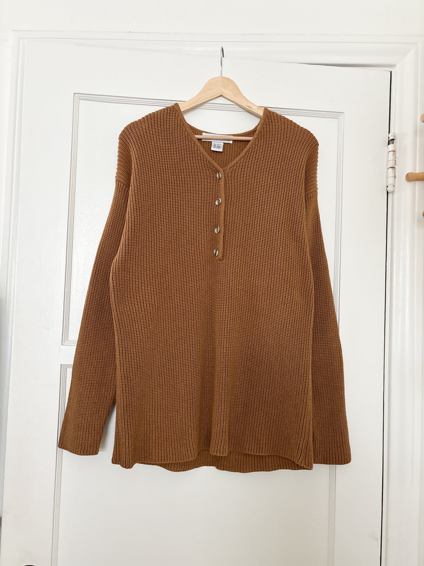 Vintage Henley Knit Sweater (L)