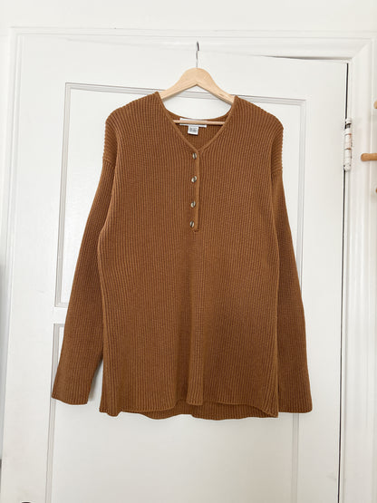 Vintage Henley Knit Sweater (L)