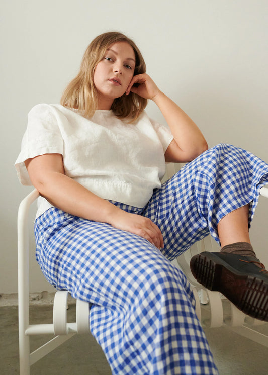 Sanderhaus Blue Gingham Pants (XL)