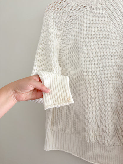 J Crew White Relaxed Rollneck Sweater (S)