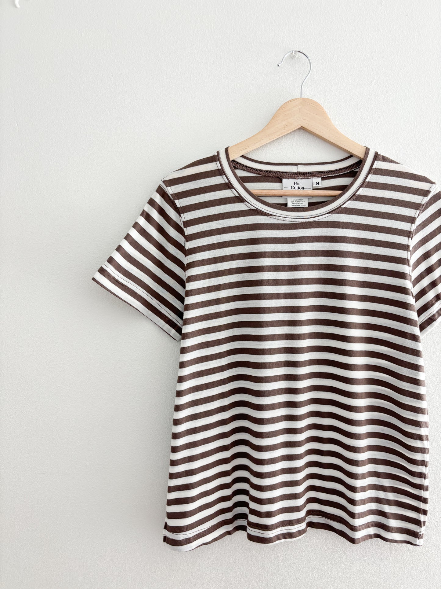 Hot Cotton Brown striped tee (M)