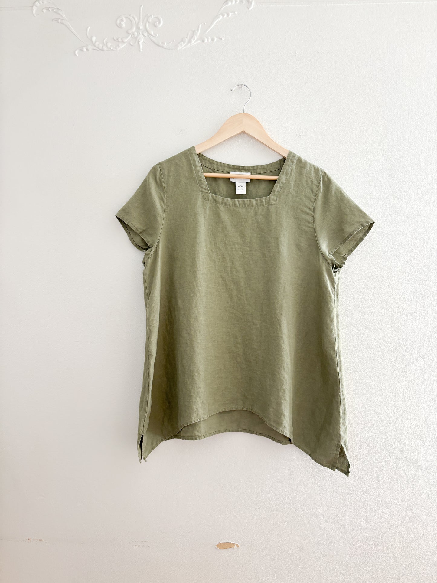 Peck & Peck Green Linen Blouse (L)