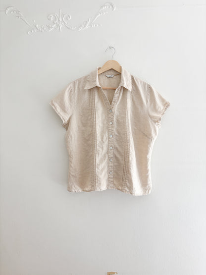 Vintage Linen Button Up Top (M/L)
