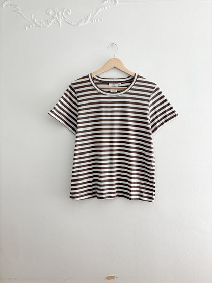 Hot Cotton Brown striped tee (M)