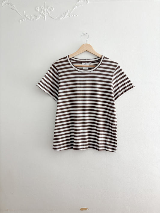 Hot Cotton Brown striped tee (M)