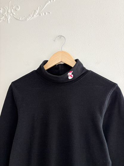 Black Snowman Embroidered Turtleneck (M)
