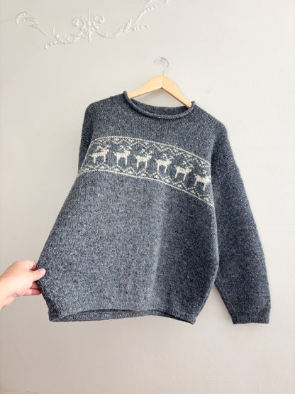 Vintage Reindeer Wool Sweater