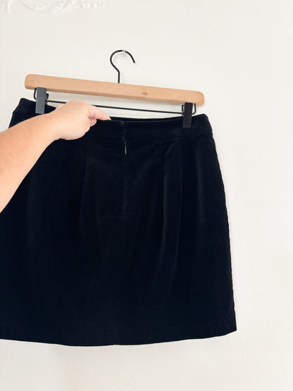 Express Black Velvet Mini Skirt (28”)