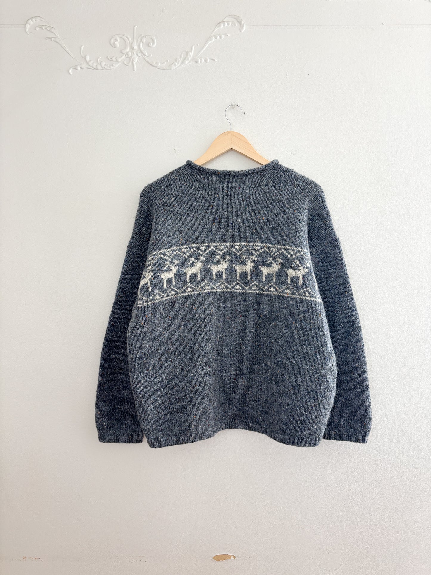 Vintage Reindeer Wool Sweater