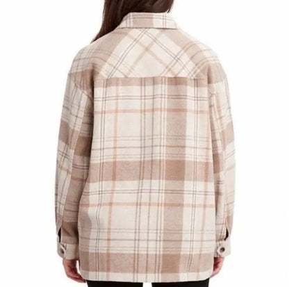 Neutral plaid shacket