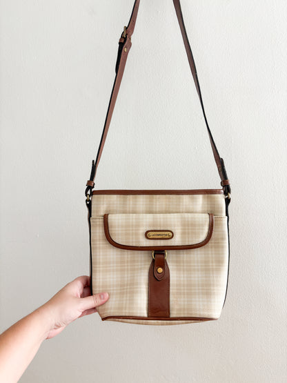 Vintage Liz Claiborne Plaid Leather Purse