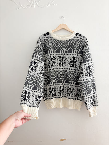 Vintage Patterned Sweater (L)