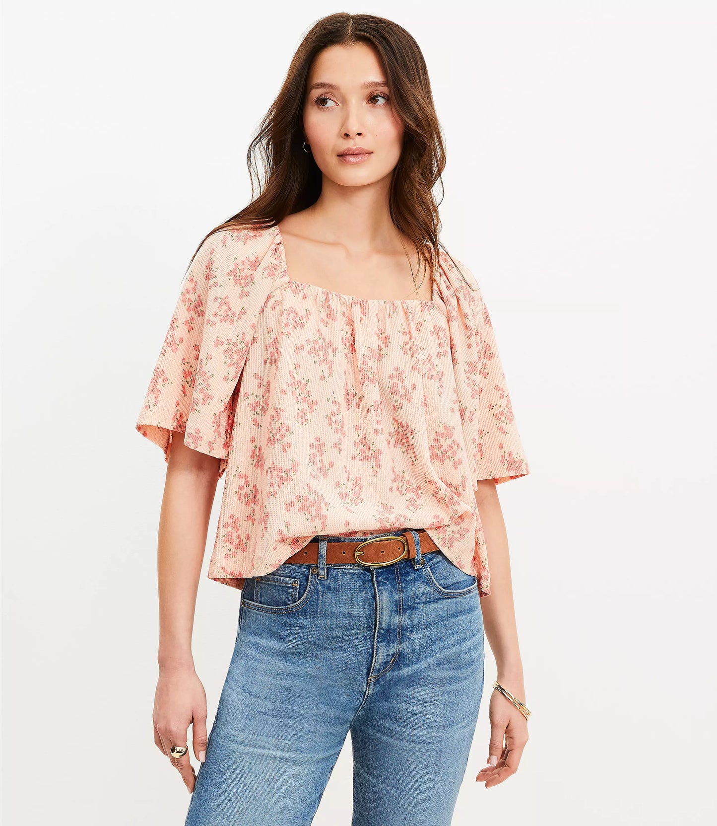 NWT Loft Pink Floral Blouse (L)