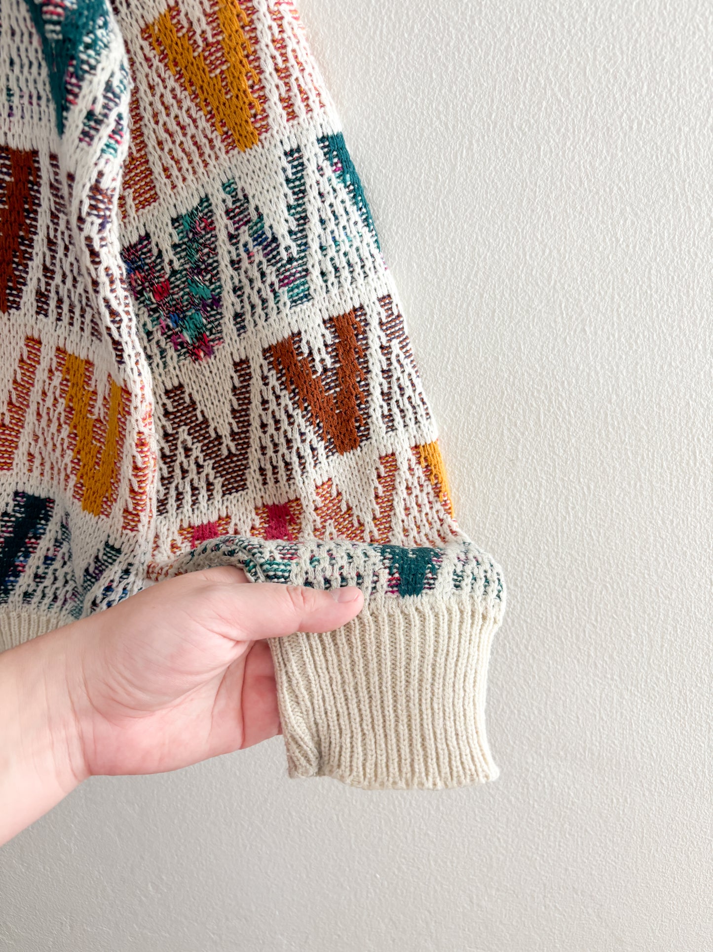 Vintage Patterned Sweater (L)