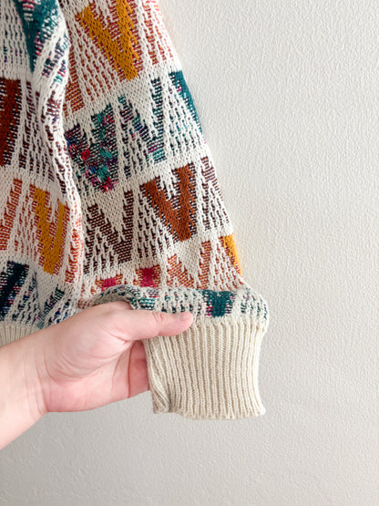 Vintage Patterned Sweater (L)