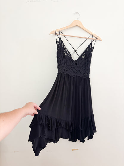 NWT Free People Black Adella Dress (M)